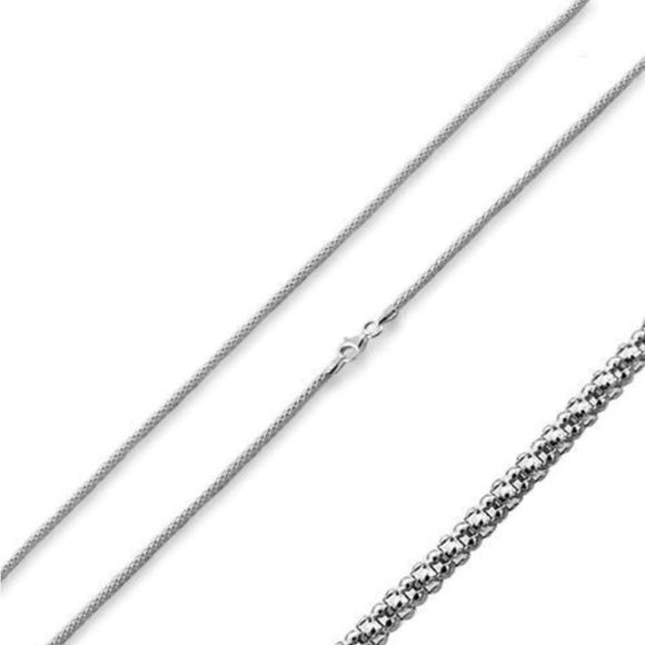 22 inch Solid 925 Sterling Silver Popcorn Chain 1.6 mm - Picture 3 of 3